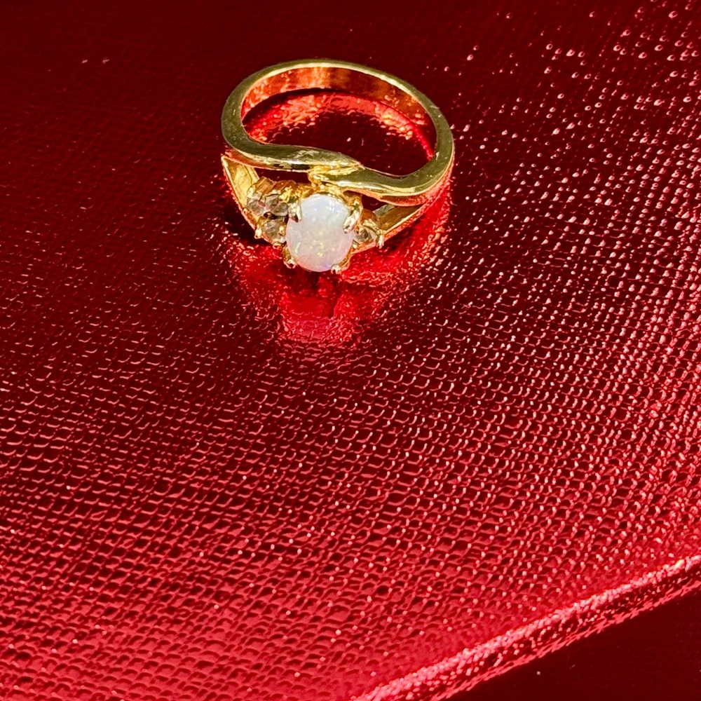 Solid White Opal Ring - image 3